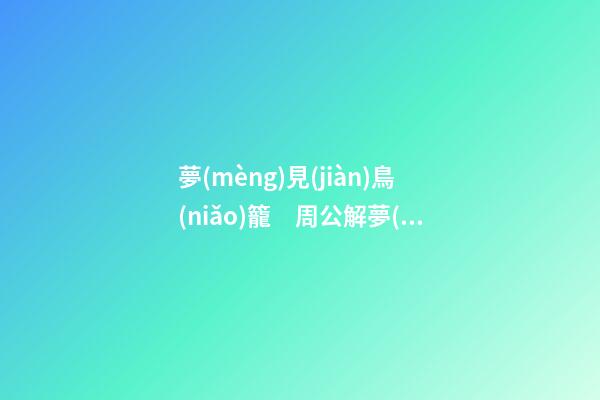 夢(mèng)見(jiàn)鳥(niǎo)籠　周公解夢(mèng)之夢(mèng)到鳥(niǎo)籠